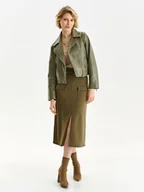 Spódnice - Spódnica damska khaki ołówkowa - ISD0039ZI spódnica regularna - - Odzieżowy sklep internetowy TOP SECRET - miniaturka - grafika 1