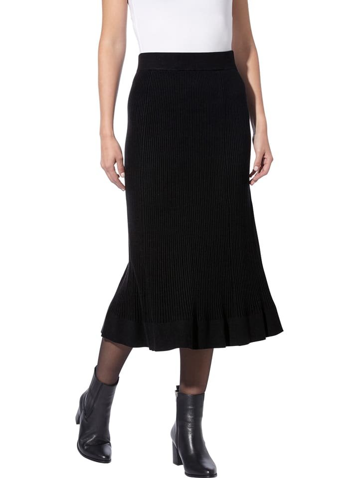 Heine Spódnica dzianinowa w kolorze czarnym