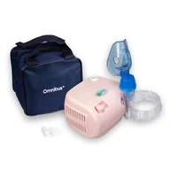 Inhalatory i akcesoria - Omnibus BR-CN116, inhalator kompresorowy, pudrowy róż + torba - miniaturka - grafika 1