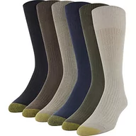 Skarpetki męskie - Gold Toe Męskie skarpety Stanton Crew Socks, wielopary sukienka (6 sztuk), Khaki/Loden (6-pairs), L - miniaturka - grafika 1