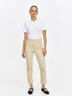 Legginsy - Beżowe spodnie typu skinny - miniaturka - grafika 1
