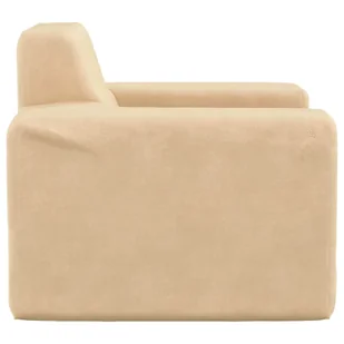 Lumarko Sofa dziecięca, kremowa, miękki plusz - Sofy i kanapy - miniaturka - grafika 5