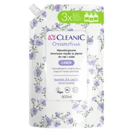 Mydła - Cleanic Cream & Fresh Linen, hipoalergiczne, nawilżające kremowe mydło w płynie, 900 ml - miniaturka - grafika 1