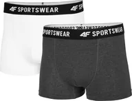 Majtki męskie - 4f Bokserki męskie NOSH4 BIM001 biało-szary r. S - miniaturka - grafika 1