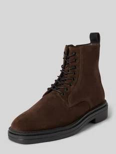 Buty sznurowane skórzane z napisem z logo model ‘Boggar’ - Botki męskie - miniaturka - grafika 1