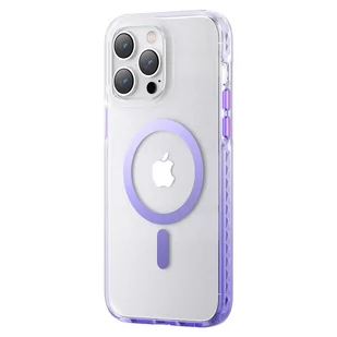 Kingxbar PQY Ice Crystal Series magnetyczne etui iPhone 14 Plus MagSafe fioletowe - Etui i futerały do telefonów - miniaturka - grafika 1
