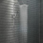 Słuchawki prysznicowe - VidaXL Prysznic z deszczownicą i słuchawką, stal nierdzewna - miniaturka - grafika 1