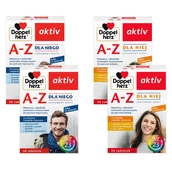 Witaminy i minerały - 2x Doppelherz® aktiv A-Z Dla Niego, 2x30 tabletek + 2x Dla Niej, 4x30 tabletek ZESTAW - miniaturka - grafika 1