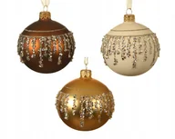 Bombki - Bombka Świąteczna Zdobiona Brokatowa 8 Cm - miniaturka - grafika 1