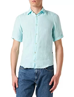 Koszule męskie - BOSS Casual męska koszula z krótkim rękawem Rash, niebieski, XXL - grafika 1