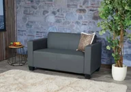 Sofy i kanapy - sofa 2-osobowa sofa Lyon sofa wypoczynkowa imitacja skóry ~ ciemnoszary - miniaturka - grafika 1