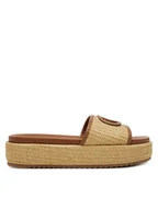 Klapki i japonki damskie - Guess Klapki FLJLNY FAB19 Beżowy - miniaturka - grafika 1