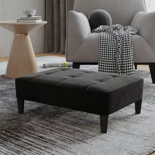 shumee shumee Podnóżek czarny 78x56x32 cm tapicerowany aksamitem - Pufy i podnóżki - miniaturka - grafika 1