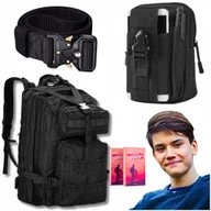 Nerki - Plecak Czarny Turystyczny 35L Nerka Cargo Pas Taktyczny Parciany - miniaturka - grafika 1