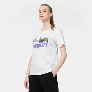 Koszulki sportowe damskie - Damski t-shirt z nadrukiem MARMOT Coastal Tee - biały - grafika 1