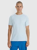 Koszulki sportowe męskie - 4F Koszulka do biegania w terenie szybkoschnąca męska - szara L - miniaturka - grafika 1