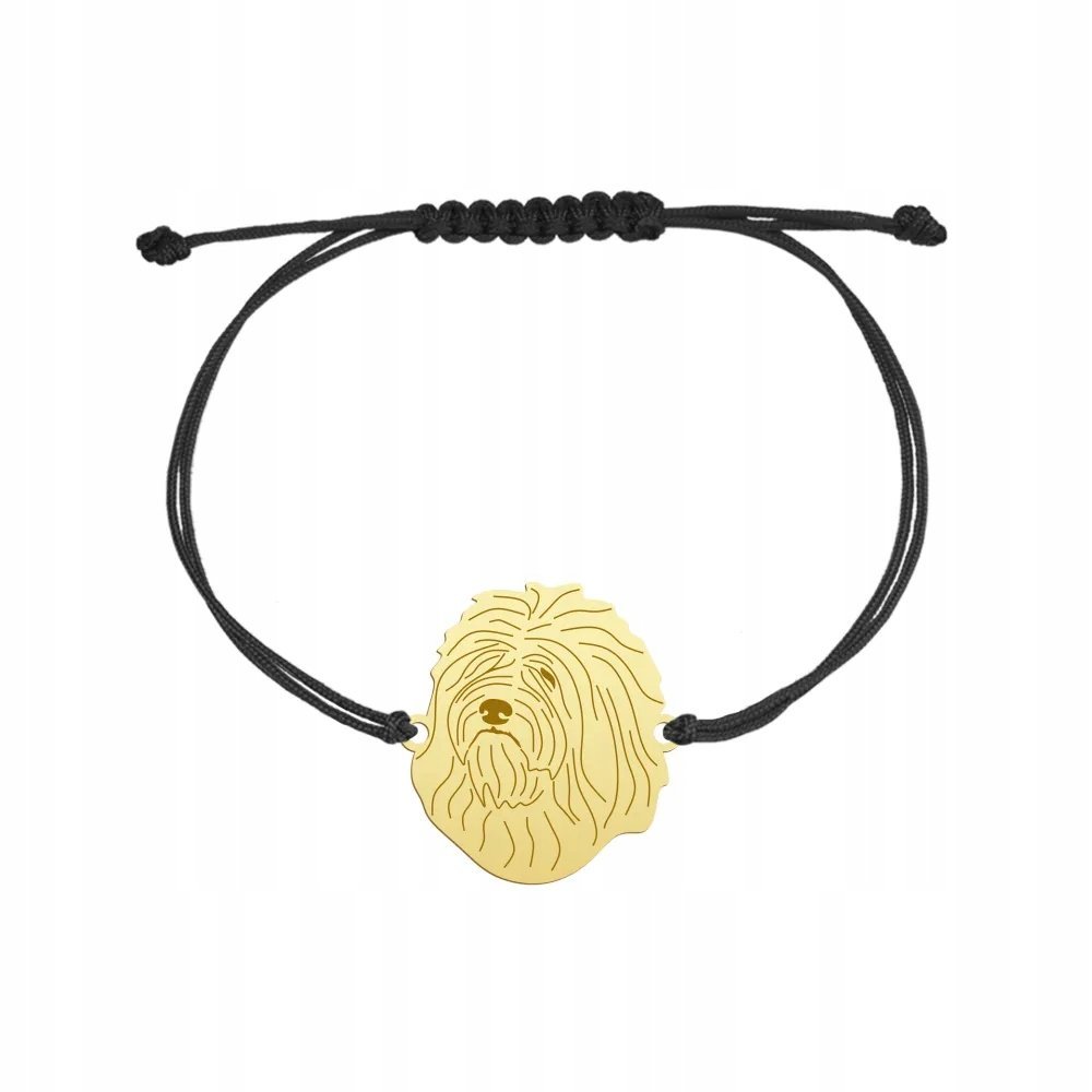 Bransoletka Złota z psem Odis 925 na Sznurku Prezent Kobieta DEDYKACJA