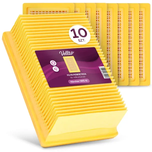 10x FILTR POWIETRZA do Odkurzacza Kärcher WD4 WD5 WD6 MV4 MV5 MV6 2.863-005