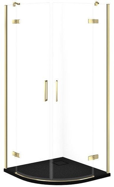 Cersanit SET C611 Kabina CITY PÓŁOKR ZŁOTA 80X80X195+TAKO SLIM CZARNY MAT WIR