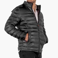 Kurtki męskie - Kurtka Męska Puchowa Ocieplana Czarna Pikowana K-3-2024 Czarny 56 - miniaturka - grafika 1