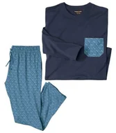 Piżamy męskie - Fantazyjna piżama z dżerseju Mężczyzna Atlas For Men - Kolor : Granatowy - Rozmiar : M - miniaturka - grafika 1