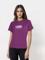 Koszulki i topy damskie - Karl Lagerfeld t-shirt dark puprle [rozmiar S] - miniaturka - grafika 1