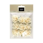 Pasmanteria - Kwiaty papierowe samoprzylepne Róże kremowe (9) - miniaturka - grafika 1