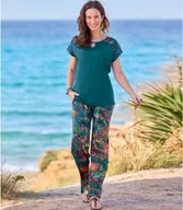 Dresy damskie - Lejący, luźny komplet z egzotycznym nadrukiem Kobieta Atlas For Men - Kolor : Niebieski - Rozmiar : 36/38 - miniaturka - grafika 1