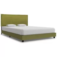 Łóżka - vidaXL Rama łóżka, zielona, tapicerowana tkaniną, 120 x 200 cm - miniaturka - grafika 1