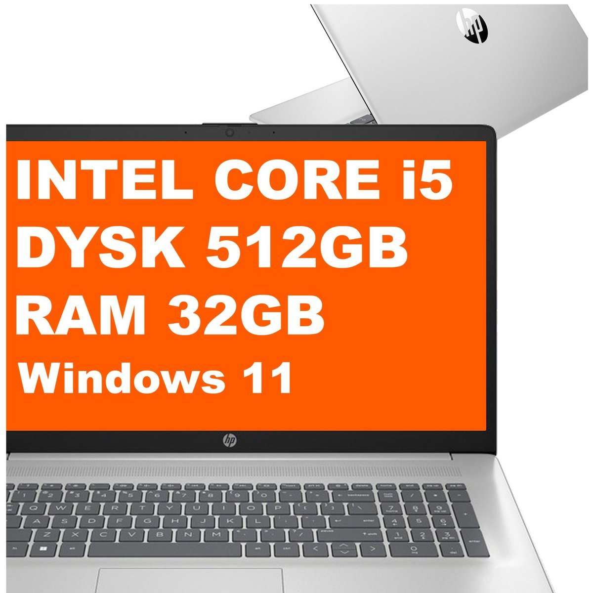 HP 17-cn3068cl / BD5B8UA / Intel i5-13 / 32GB / 512GB / Intel Xe / FullHD / Win 11 / Srebrny