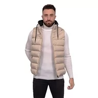 Kurtki męskie - Just Emporio męska kurtka bez rękawów, beżowa, XXL, beżowy, XXL - miniaturka - grafika 1