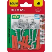 Kołki - Wkręt-met Kołek SFX uniwersalny 6x30mm z hakiem zamkniętym 6szt - miniaturka - grafika 1