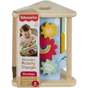 FISHER PRICE Wood drewniany aktywny trójkąt HYG48 - Klocki - miniaturka - grafika 1