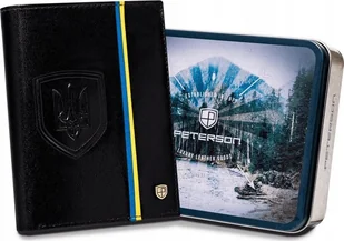 Peterson Portfel skórzany Peterson [DH] PTN 317-P-UP UA-BLAC czarny - Portfele - miniaturka - grafika 1