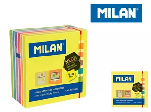 MILAN Karteczki neon 76x76mm - Szkolne artykuły papiernicze - miniaturka - grafika 1