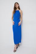 Sukienki - Calvin Klein sukienka kolor niebieski maxi dopasowana - miniaturka - grafika 1