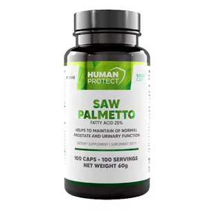 Human Protect Saw Palmetto 500mg 25% 100vkaps. Palma Sabałowa - Witaminy i minerały - miniaturka - grafika 1