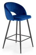 Taborety i hokery - Granatowe nowoczesne tapicerowane krzesło barowe do wyspy - Apuss - miniaturka - grafika 1