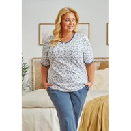 Piżamy damskie - Wygodna piżama w delikatne kwiatuszki doctor nap -l - miniaturka - grafika 1