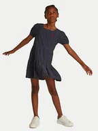 Sukienki i spódniczki dla dziewczynek - Tommy Hilfiger Sukienka codzienna KG0KG08337 M Granatowy Regular Fit - miniaturka - grafika 1