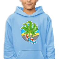 Bluzy dla dziewczynek - Bluza Dziecięca Z Kapturem Niebieska Skate Weed Wiele Wzorów -128 Cm (7-8) - miniaturka - grafika 1