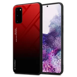 Pokrowiec Do Samsung Galaxy S20 Etui w CZERWONO - CZARNY TPU Obudowa Case Cover Plecki Ochronny Cadorabo - Etui i futerały do telefonów - miniaturka - grafika 1