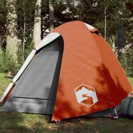 Namioty - vidaXL Namiot, 2-os., szaro-pomarańczowy, 254x135x112 cm, tafta 185T - miniaturka - grafika 1
