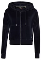 Bluzy damskie - Superdry Vintage Crop Ziphood Damska bluza z kapturem, Rich Navy, L - miniaturka - grafika 1