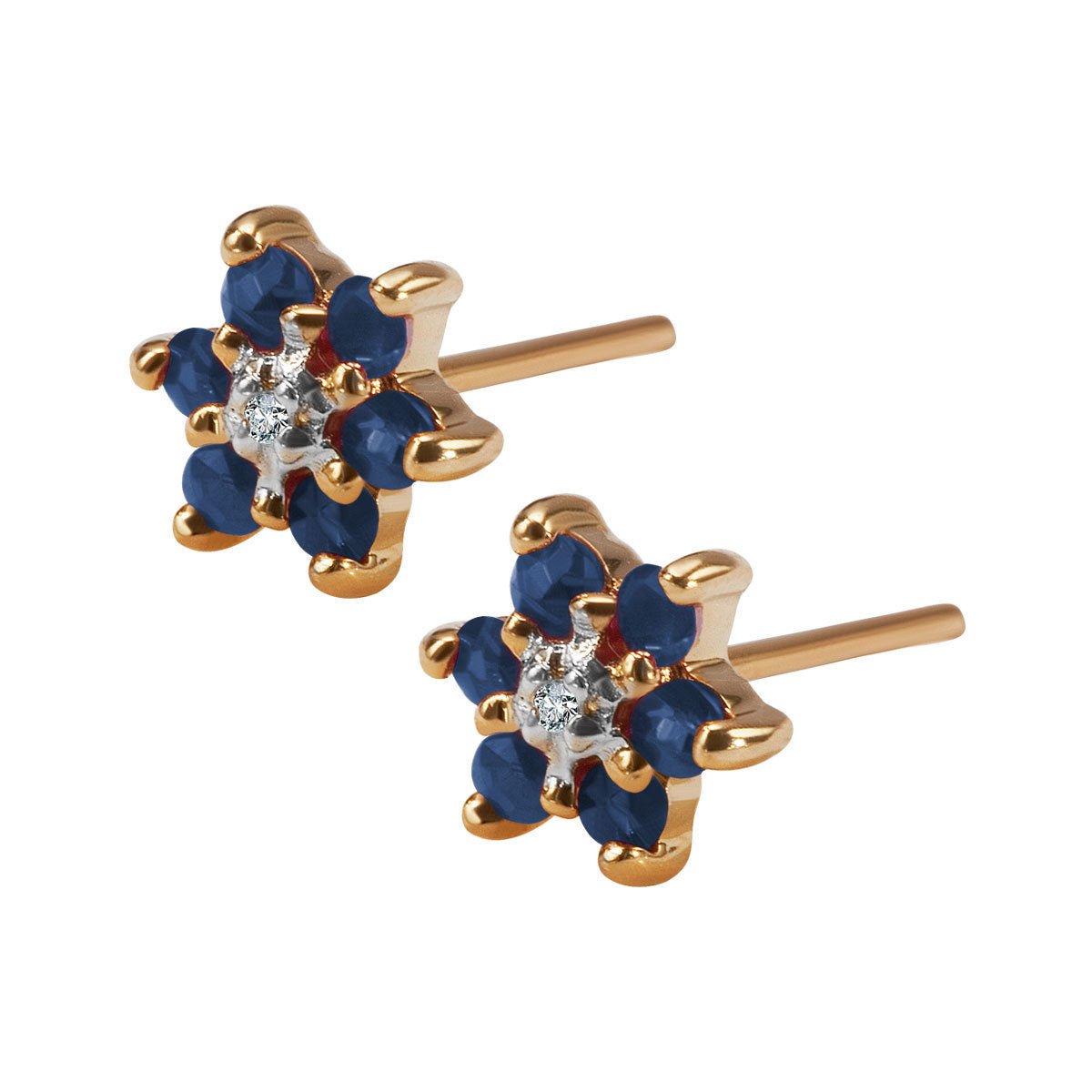 Złote kolczyki szafiry diament VERONA pr. 585