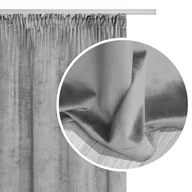 Zasłony - Zasłona na taśmie VELVET SOFT 140x300 cm welurowa popielata Spod Igły i Nitki - miniaturka - grafika 1
