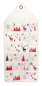 Ozdoby bożonarodzeniowe - Rayher Kalendarz adwentowy do zawieszenia, 36 x 82 cm, 24 torebki materiałowe z bawełny, nadruk bożonarodzeniowy, kalendarz adwentowy do napełniania, 46705000 - miniaturka - grafika 1