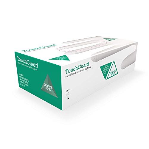 TouchGuard Naturalne lateksowe rękawiczki jednorazowe, bez pudru, pudełko 100, duże