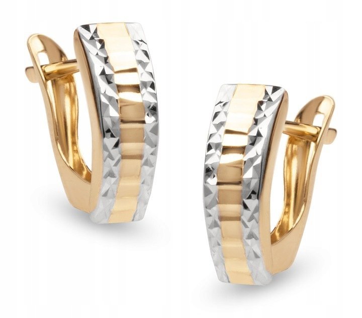 ZŁOTE KOLCZYKI DIAMENTOWANE ANGIELSKIE 333