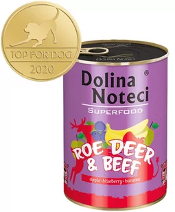 Dolina Noteci Premium Superfood Pies Sarna i wołowina puszka 800g - Mokra karma dla psów - miniaturka - grafika 4